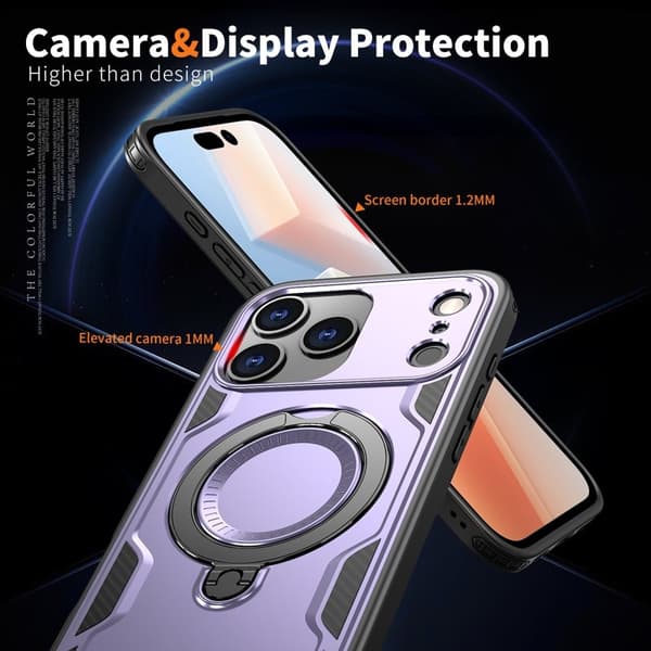 Mobilskal till iPhone 17 Pro Max Plast Militärt Skydd - Lila