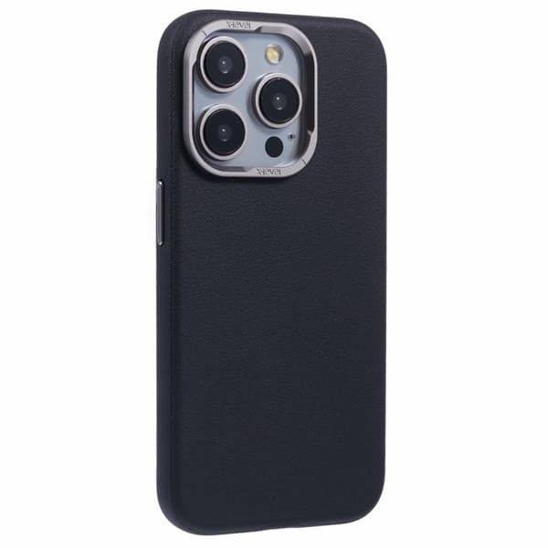 X-LEVEL Mobilskal till iPhone 15 Pro Slim PU Läder Hård PC Svart