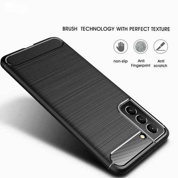 Børstet kulfibercover Galaxy S22 Plus 5G - Sort Black