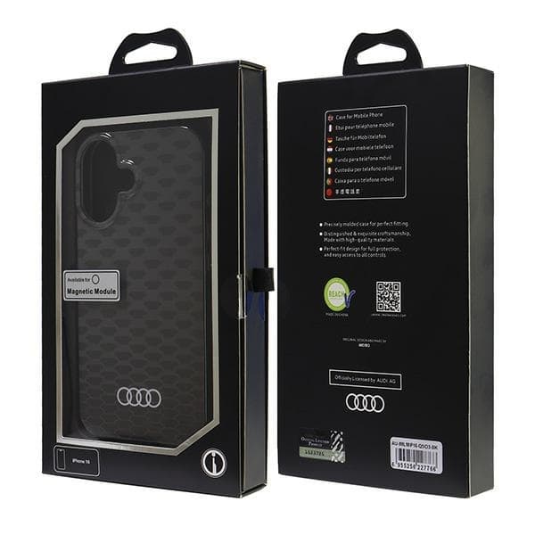 Audi Mobilskal till iPhone 16 Plus MagSafe IML Stitching - Svart Svart
