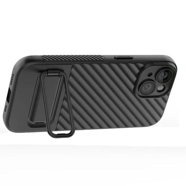 iPhone 15 Mobilskal Kickstand TPU - Svart Svart