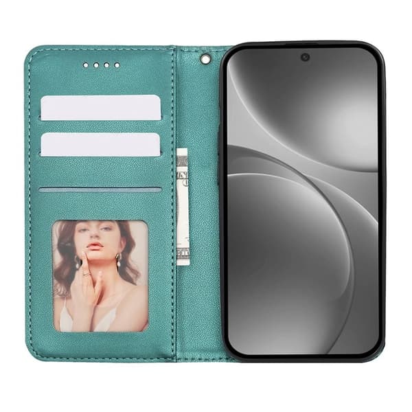 Oppo Find X9 Pro 5G Plånboksfodral Konstläder Mönstrad - Grön