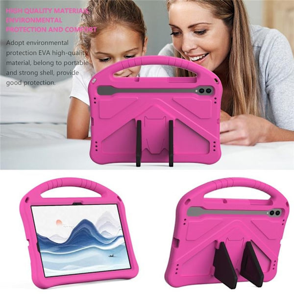 Mobilskal till Galaxy Tab S10 FE Plus Kickstand Shockproof - Rosa Rosa