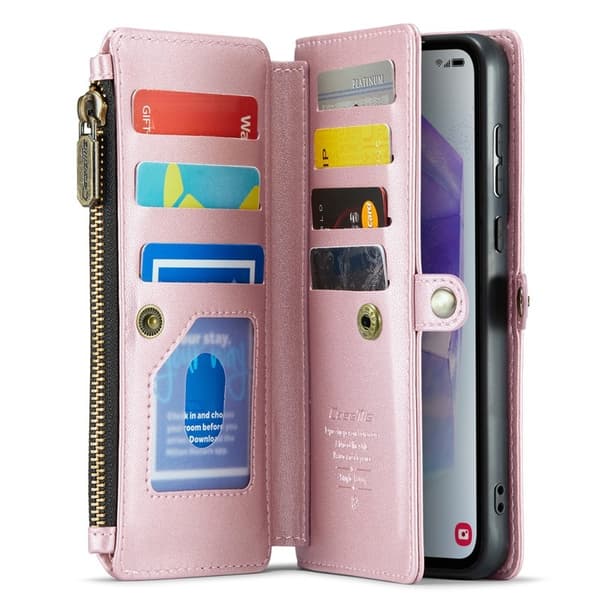 CASEME Plånboksfodral Konstläder för Samsung Galaxy A55 5G - Rosa