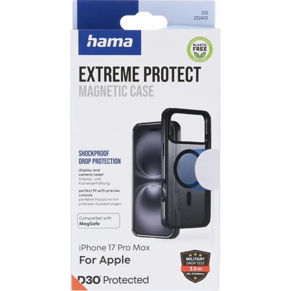 HAMA Telefontaske til iPhone 17 Pro Max MagSafe Extreme Protect - Sort Svart