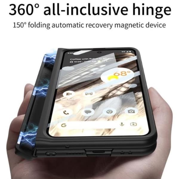 GKK Mobilskal till Google Pixel Fold Kickstand Hård PC - Svart Svart