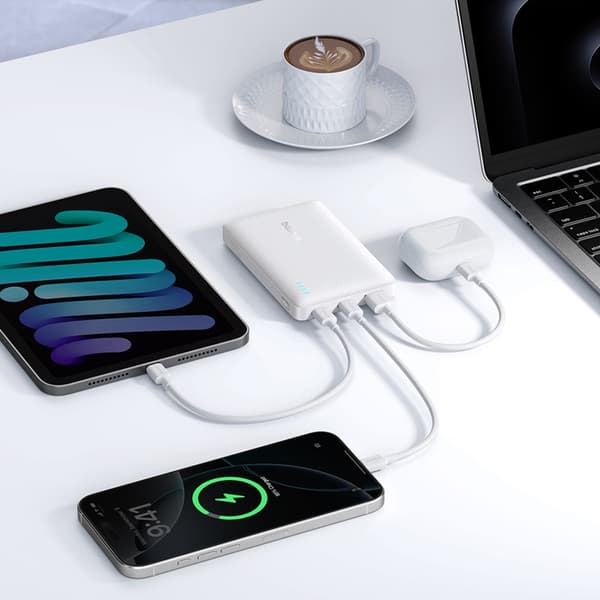 Baseus Powerbank 10000 mAh 22.5W USB-C USB-A - Vit