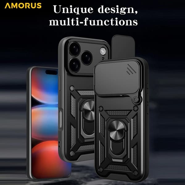 AMORUS Mobilskal till iPhone 17 Pro Kameralinsreglage - Silver Silver