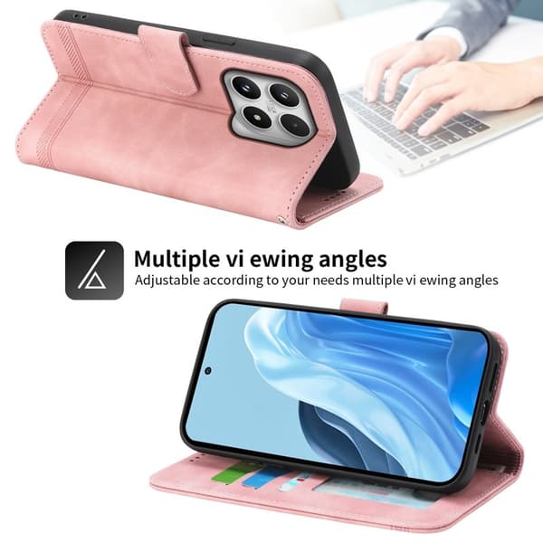 DIERFENG DF-03 Plånboksfodral för Xiaomi 17 Konstläder - Rosa