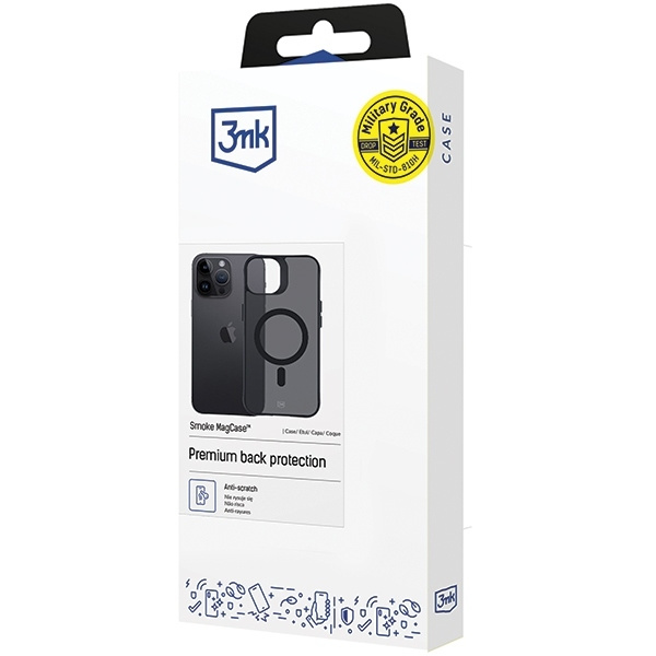 3MK Telefontaske til iPhone 14 Pro MagSafe Smoke - Sort