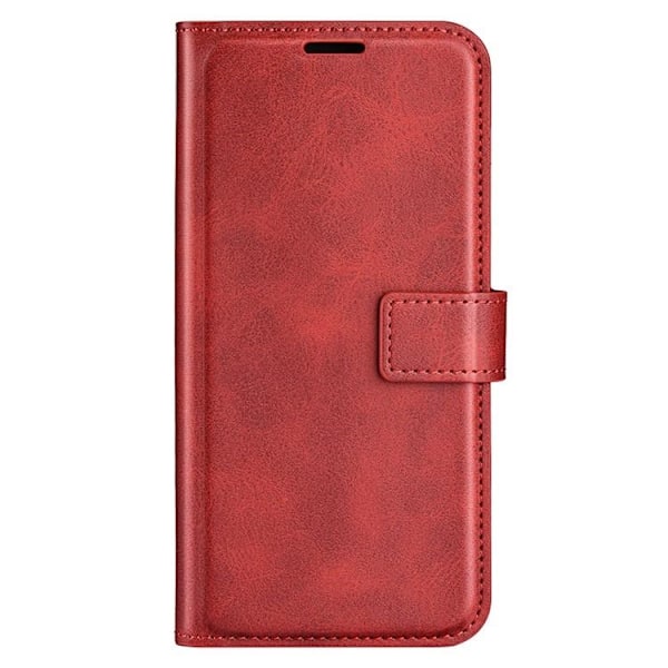 iPhone 15 Plus Plånboksfodral Calf Flip Folio - Röd