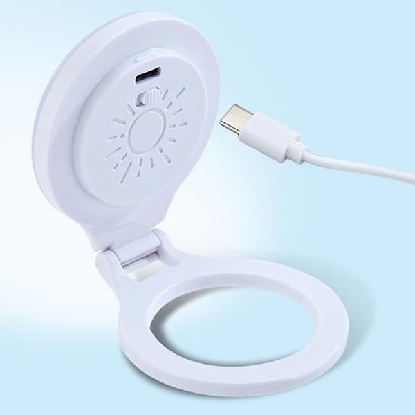 Magnetiskt MagSafe Mobilställ med Lampa L8 - Vit Vit