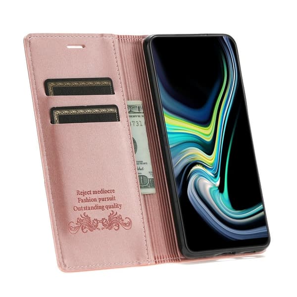 Samsung Galaxy S26 Plus Plånboksfodral Magnetisk Stängning Konstläder - Roséguld