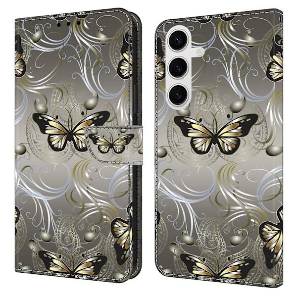 Samsung Galaxy S26 Plus Plånboksfodral Ställning Konstläder - Spetsfjäril