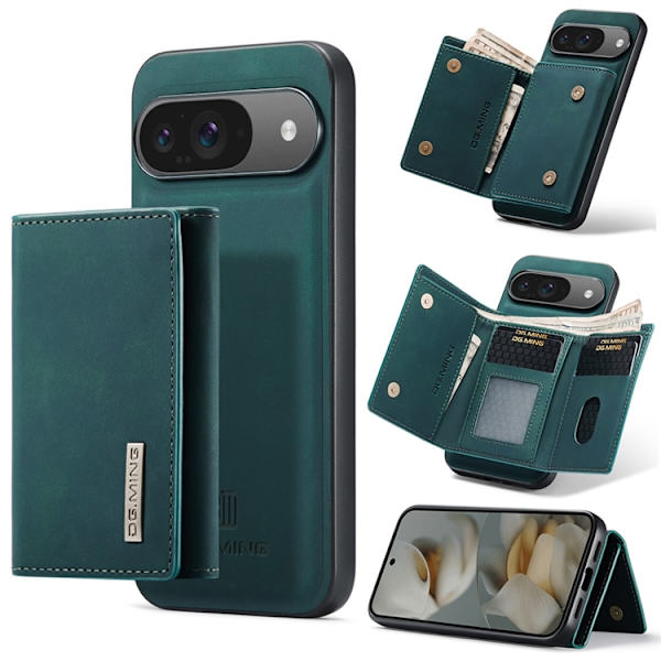DG.MING Google Pixel 10 Pro/10 Plånboksfodral Detatchable M1 Grön