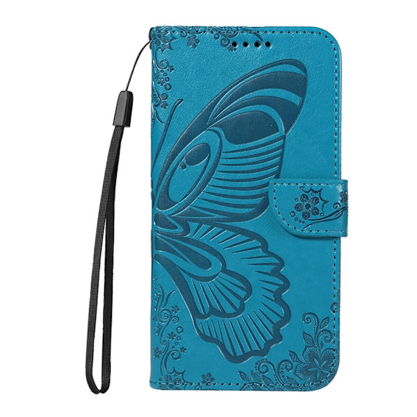 OnePlus 15 5G Plånboksfodral Butterfly Pattern Konstläder - Blå Blå