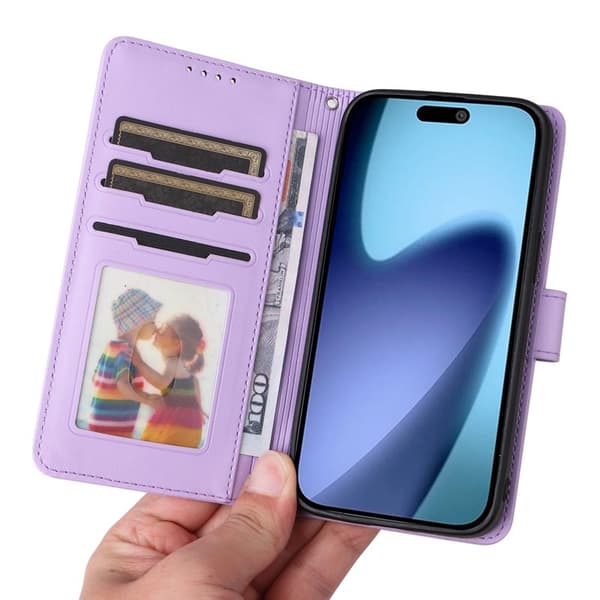 BETOPNICE iPhone Air Magnetic Plånboksfodral - Detachable Konstläder- Lila