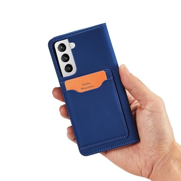 Galaxy S22 Plus Lompakkokotelo Magneettiteline - Sininen Blå