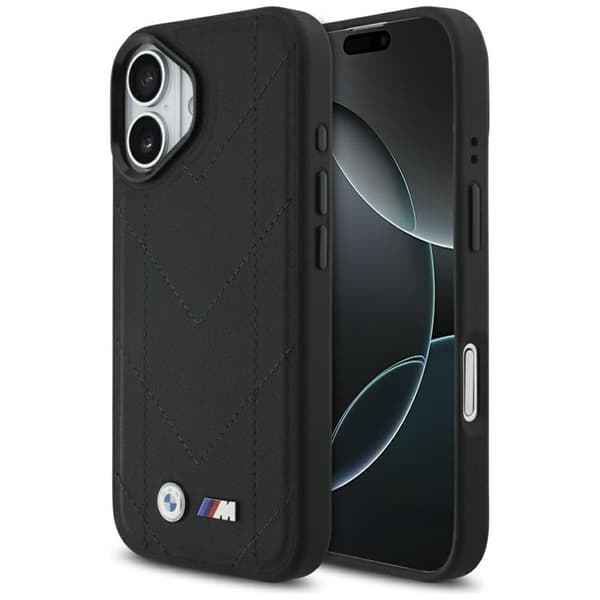 BMW Telefontaske til iPhone 17 MagSafe M Quiltet Logo - Sort Svart