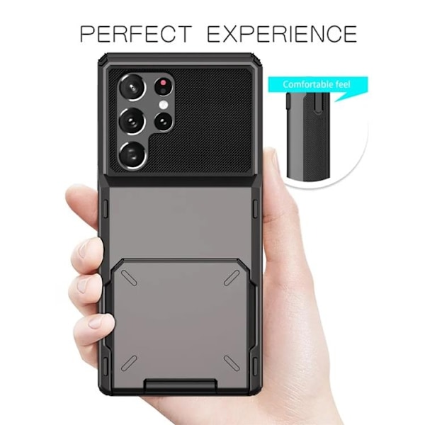 Galaxy S24 Ultra Mobilskal Flip Korthållare - Blå