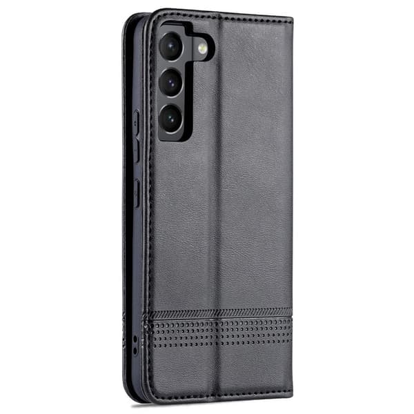 AZNS Samsung Galaxy S22 5G Plånboksfodral Konstläder - Svart