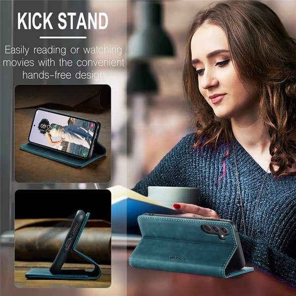 CASEME Galaxy A56 5G Plånboksfodral 013 Series Konstläder - Blå Blå