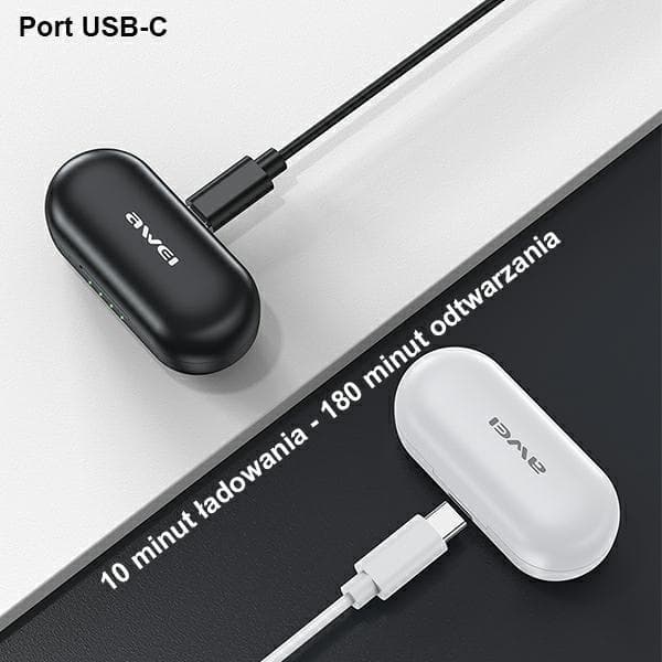 Awei TWS Bluetooth In-Ear øretelefon T13 Pro - Sort Black