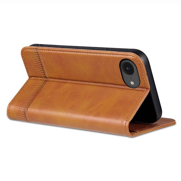 AZNS iPhone 16e Plånboksfodral Konstläder - Brun