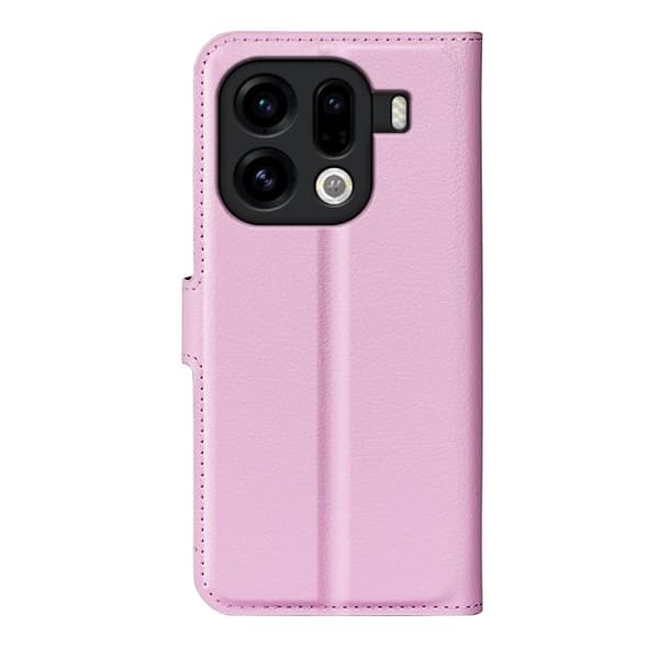 Litchi Oppo Find X9 Pro 5G Plånboksfodral Konstläder - Rosa