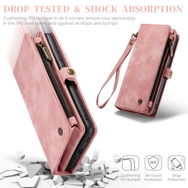 CASEME 008 Plånboksfodral för Samsung Galaxy S23 FE Konstläder - Rosa