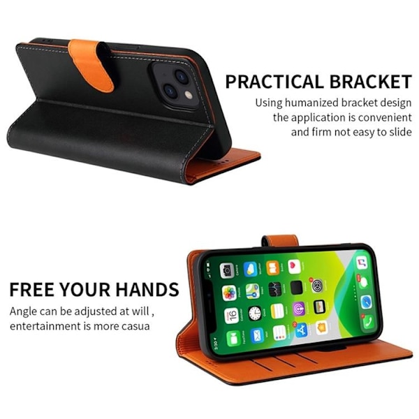 iPhone 14 Pro Max Plånboksfodral Dual Flip - Brun