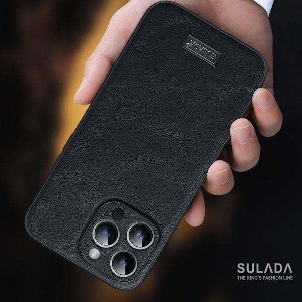 SULADA Mobilskal till iPhone 15 Pro Max PU Läder TPU PC Stöttålig Blå