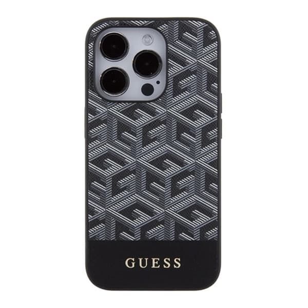 Guess iPhone 15 Pro Max -kuori Magsafe GCube Stripes - Musta Black