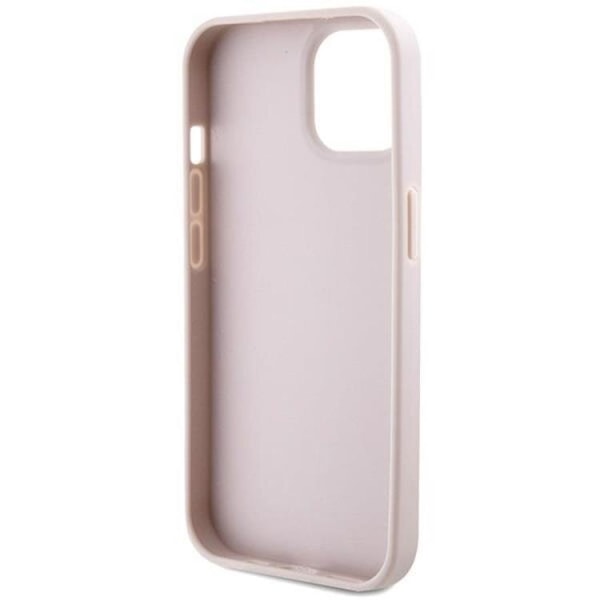 Guess iPhone 15 Mobilskal Crossbody Metall Logo - Rosa