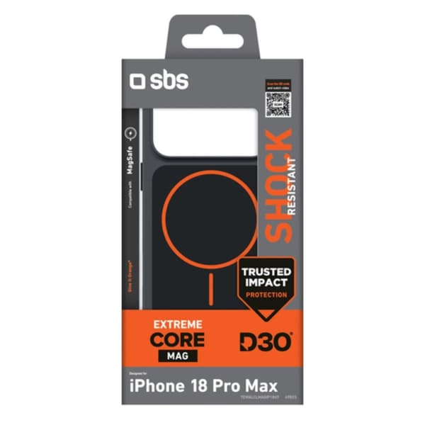 SBS Mobilskal För iPhone 18 Pro/17 Pro Magsafe D30 - Svart/Orange