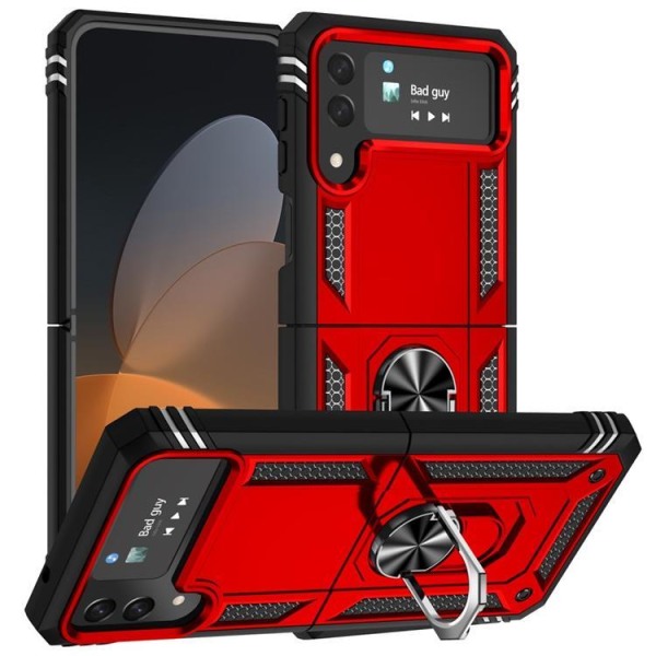 Galaxy Z Flip 4 Skal Ringhållare Kickstand - Röd