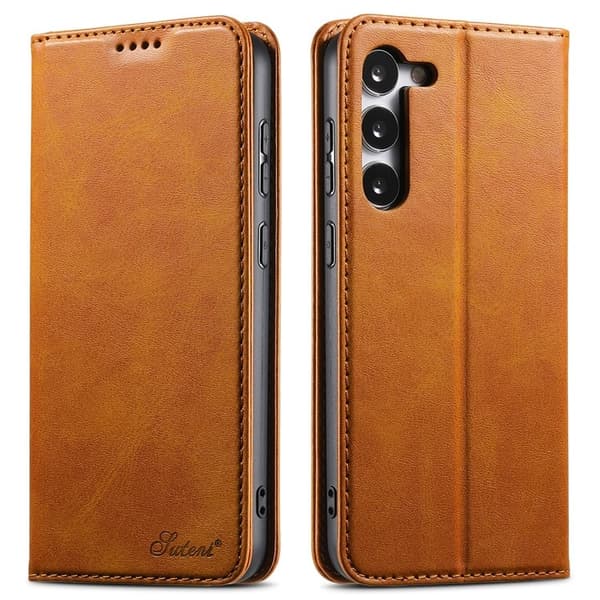 SUTENI Galaxy S23 Plus Plånboksfodral Kickstand Flip - Khaki Brun