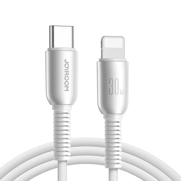 Joyroom S-A51 30W Lightning - USB-C Kabel 1.2m - Ljusgrå Grå