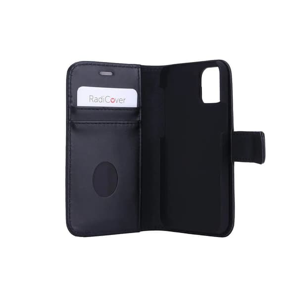 RADICOVER iPhone 12 Mini Plånboksfodral Strålningsskydd läder - Svart Black