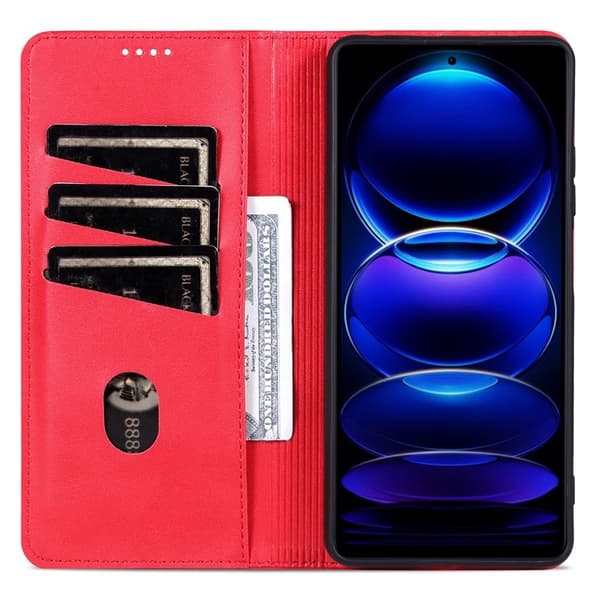 AZNS Samsung Galaxy A16 Plånboksfodral Konstläder - Röd