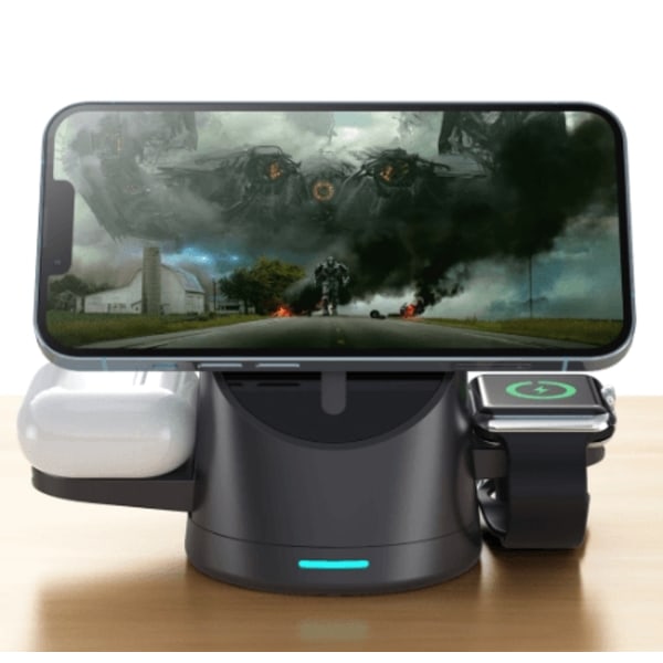 3-in-1 Trådlös Laddare Magsafe iPhone, Apple Watch, Airpods - Vit