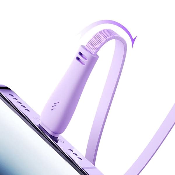 Joyroom 3in1 Retractable Cable Lightning/USB-C/MicroUSB 1m Purple Lila