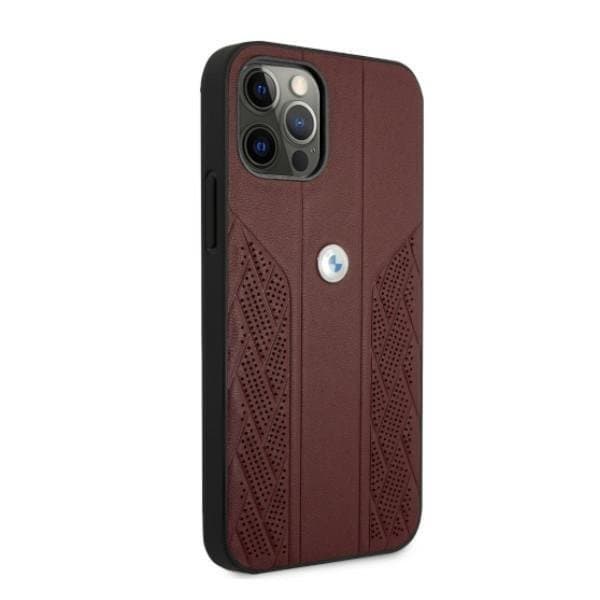 BMW Læder Curve Perforate Skal iPhone 12 Pro Max - Rød Red