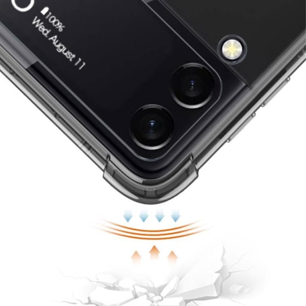 GKK Galaxy Z Flip 4 Cover Ring Holder med Stylus Pen - Gennemsigtig