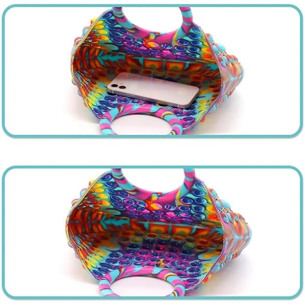 MEGA Handväska - Pop it Fidget Toy, leksak, Stress Relief Toy - Flerfärgad