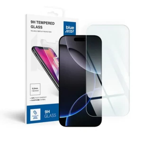 Blue Star iPhone 16 Pro Härdat Glas Skärmskydd - Clear Transparent