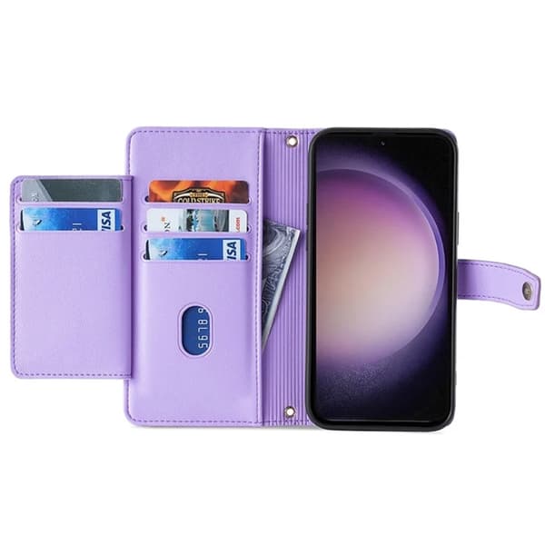 Galaxy S24 Ultra Konstläder Plånboksfodral Shockproof - Lila Lila