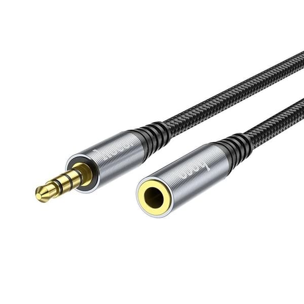 Hoco 3,5 mm Lydkabel Forlængelse Han Til Hun 2m  - Sort Black