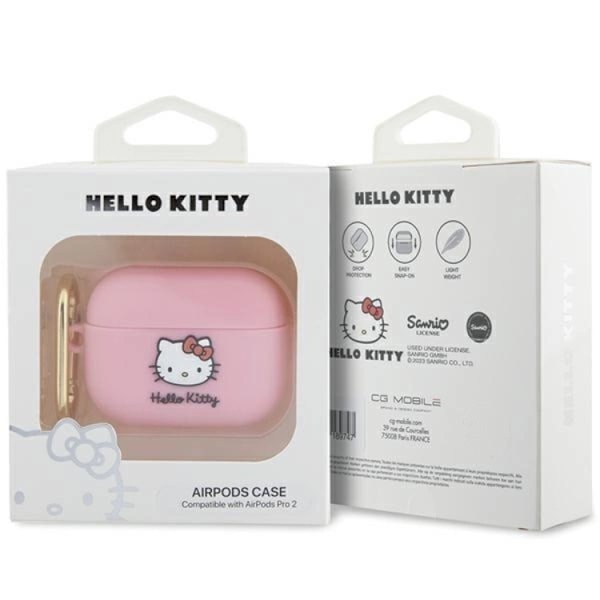 Hello Kitty AirPods Pro 2 (2022/2023) Skal Silikon 3D Kitty Head - Rosa