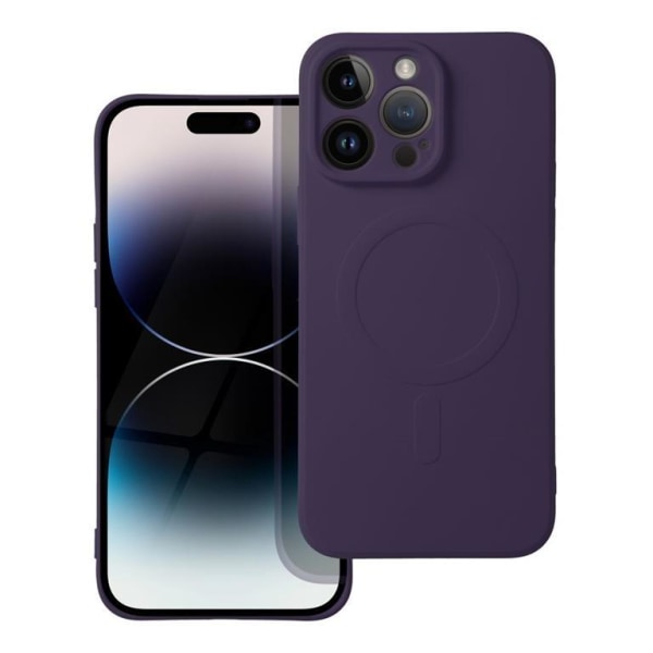 iPhone 14 Pro Max Magsafe -suojus silikoni - tumman violetti